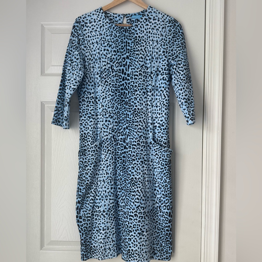 J.McLaughlin BlueCheetah Print Dress, size M